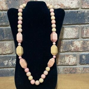 Vintage 80’s Large Wooden Beaded Necklace